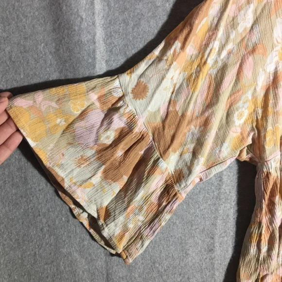 Womens Andree by Unit Blouse Floral Cottage Core Boho Beachy Babydoll Style - Picture 4 of 7